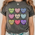 thumbnail image 1 of Cute Conversation Hearts Comfort Colors Valentine Shirt, Heart Candy Valentine Shirt for Women (Colors:Pepper; Sizes:2XL;), 1 of 1