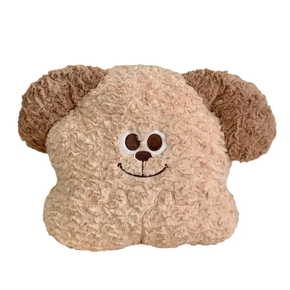 Cute Cookie Puppy Pillow, Soft Plush Backrest Cushion for Kids Adults, Portable Decorative Throw Pillow for Car Home Office Camping, Sweet Brown Puppy Plushie
