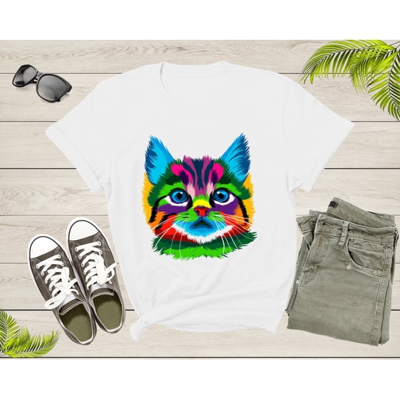 Cute Cool Cat Kitten Lover Print Graphic Gift Men Women Kids T-Shirt Colorful Cat Kitten Pet Owner Animal T Shirt for Teens Boys Girls