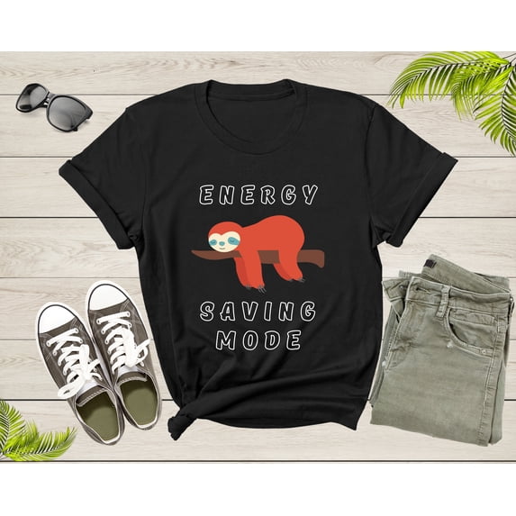 Cute Cool Lazy Tree Sloth Sleeping Animal Energy Saving Mode T-Shirt Sloth Lover Gift T Shirt for Men Women Kids Boys Girls Graphic Tshirt