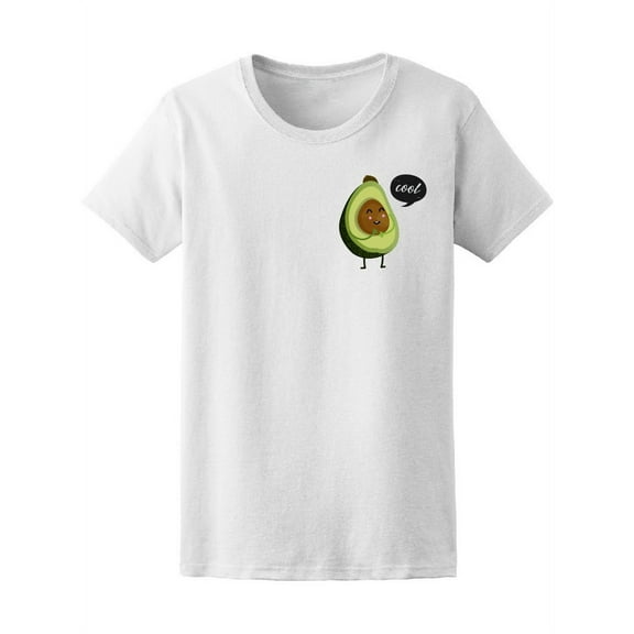 Cute & Cool Left Chest Avocado T-Shirt Women -Image by Shutterstock, Female Small
