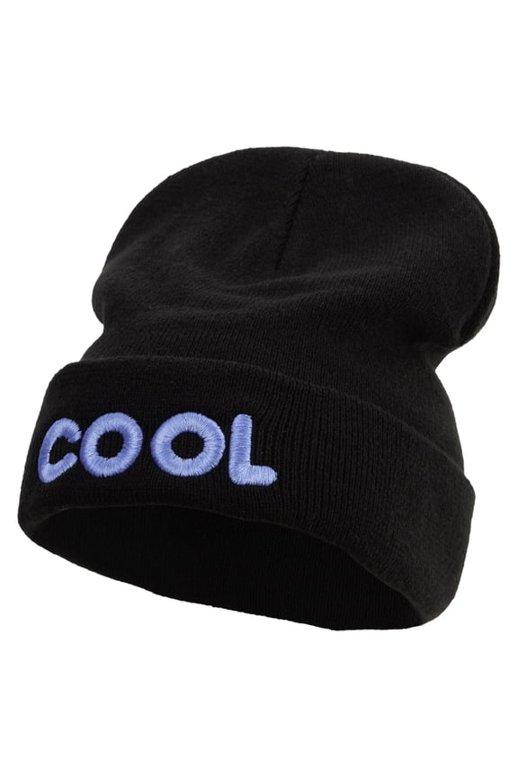 Cute Cool Logo Embroidered Big Size Acrylic Long Beanies - Black XL-3XL