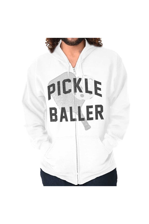 Cute Cool Pickle Baller Sports Fan Zip Up Hoodie Men's Women's Brisco Brands M