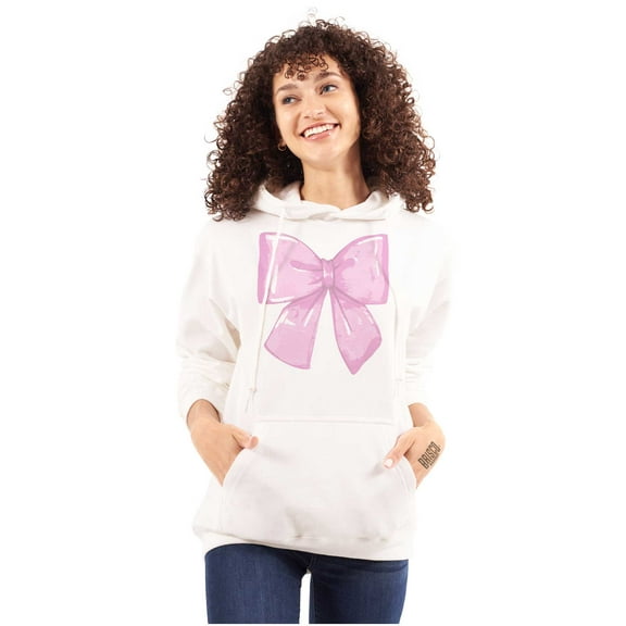 Cute Coquette Aesthetic Pastel Bow Women Plus Size Graphic Pullover Hoodie Brisco Brands 2X