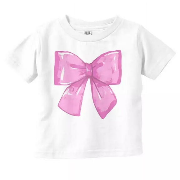 Cute Coquette Aesthetic Soft Pastel Pink Bow Toddler T Shirt TODDLER SHORT SLEEVE TEE BELLA CANVAS 3001T