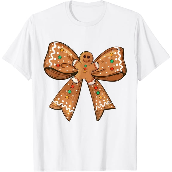 Cute Coquette Bow Gingerbread Christmas Women Teens T-Shirt TShirt