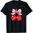 thumbnail image 1 of Cute Coquette Cherry Bow Design T-Shirt, 1 of 4