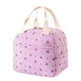 thumbnail image 1 of Cute Corduroy Lunch Bag for Women Men, Insulated Lunch Box Tote Bag Reusable Leakproof Bento Cooler Bag for Office Work Picnic Travel (Purple Flowers), 1 of 7