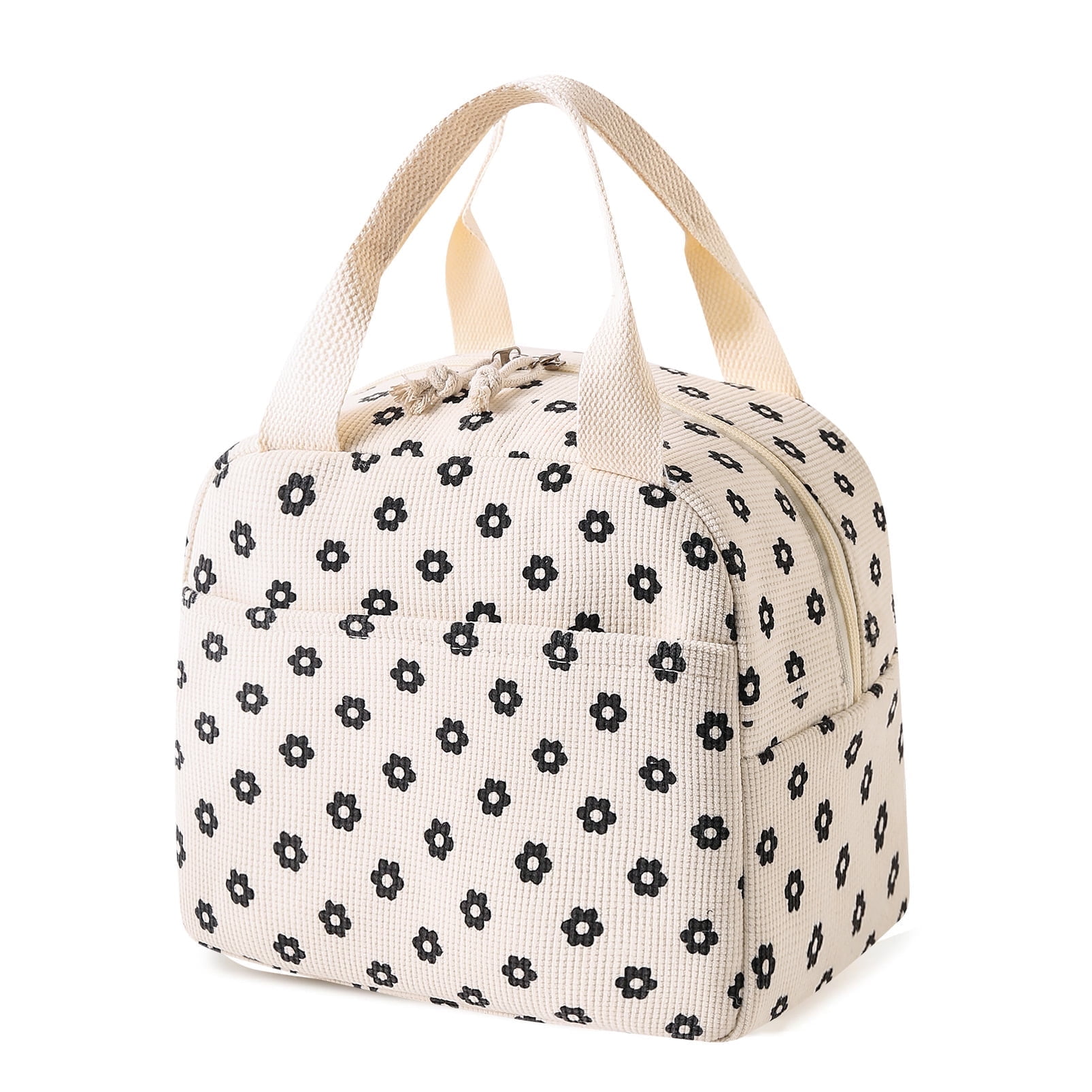 Cute Corduroy Lunch Bag for Women Men, Insulated Lunch Box Tote Bag ...