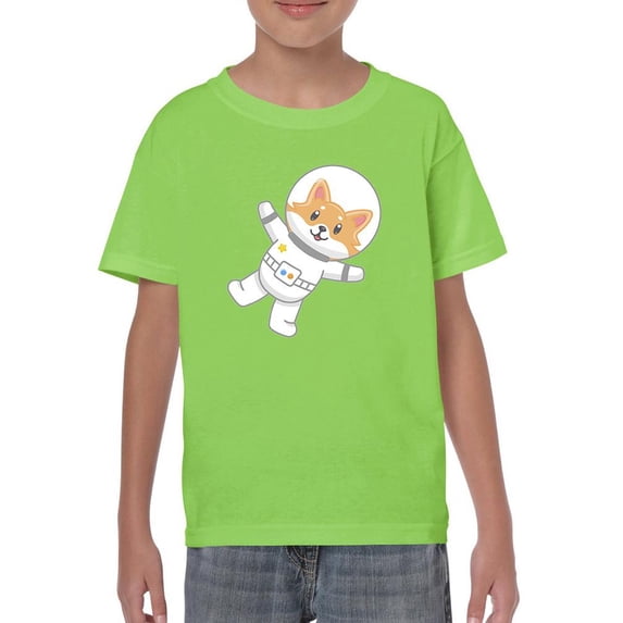 Cute Corgi Astronaut T-Shirt Juniors -Image by Shutterstock, Small
