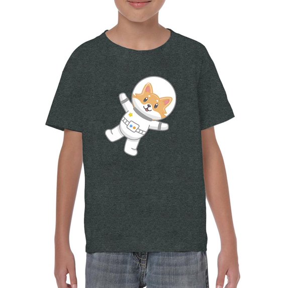 Cute Corgi Astronaut T-Shirt Juniors -Image by Shutterstock, x-Large