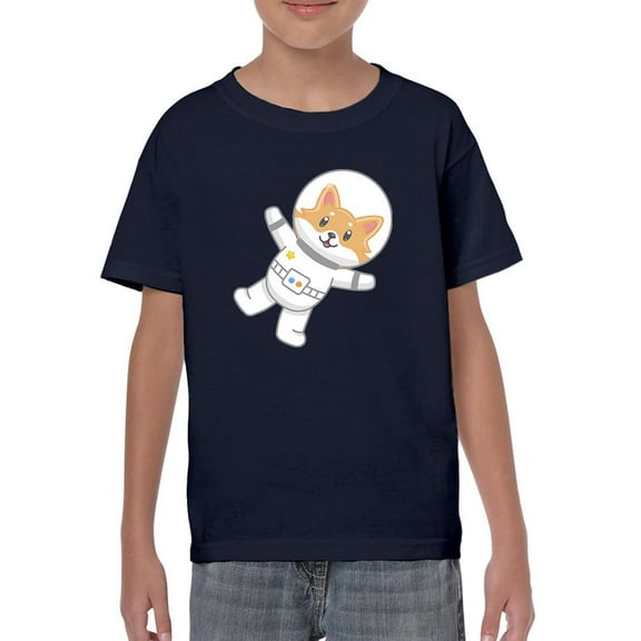Cute Corgi Astronaut T-Shirt Juniors -Image by Shutterstock, x-Small