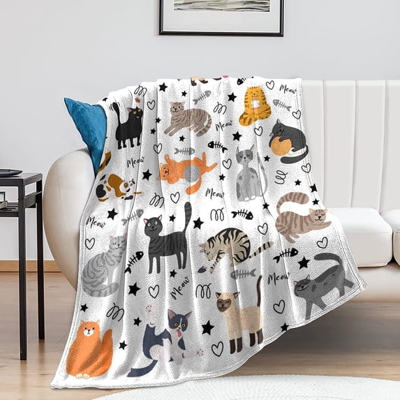 Cute Corgi Blanket Puppy Dog Pattern Blankets Bedding Super Soft Lightweight Flannel Throw Blankets Gifts for Corgi Lovers Kids Adults 50"X40"