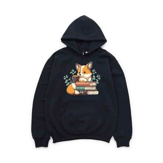 Cute Corgi Books and Coffee Fun Cozy Gift for Pet Lovers T-Shirt , Hoodie , Sweatshirt, for men & women, up to size 5XL.