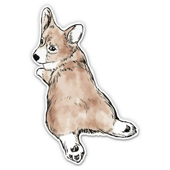 Cute Corgi Dog - 12" Vinyl Sticker Waterproof Decal
