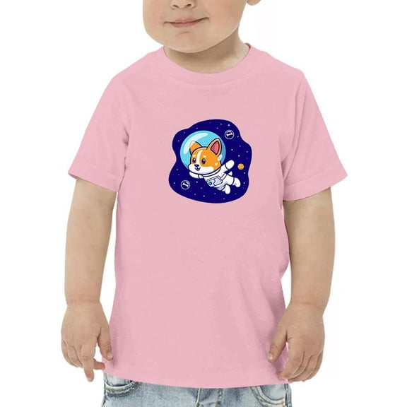 Cute Corgi Dog Astronaut T-Shirt Toddler -Image by Shutterstock, 3 Toddler