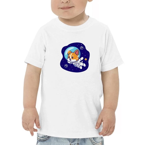 Cute Corgi Dog Astronaut T-Shirt Toddler -Image by Shutterstock, 4 Toddler