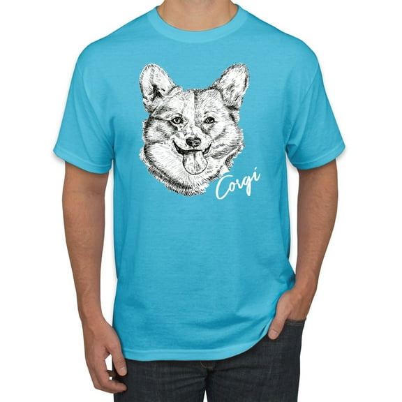 Cute Corgi Dog Lover Pet Owner Animal Lover Graphic T-Shirt, Light Turquoise, 5XL