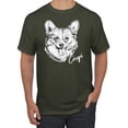 thumbnail image 1 of Cute Corgi Dog Lover Pet Owner Animal Lover Graphic T-Shirt, Military Green, Large, 1 of 4