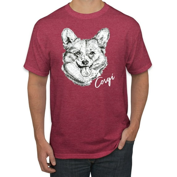 Cute Corgi Dog Lover Pet Owner Animal Lover Graphic T-Shirt, Vintage Heather Red, 5XL