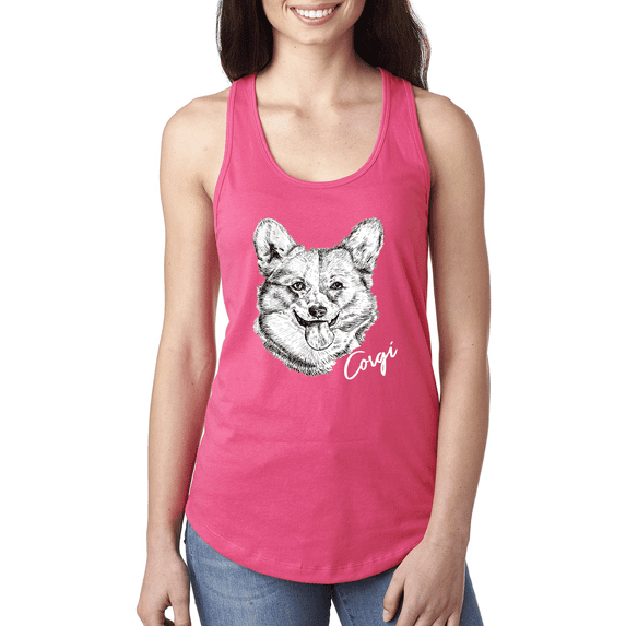 Cute Corgi Dog Lover Pet Owner Animal Lover Ladies Racerback Tank Top