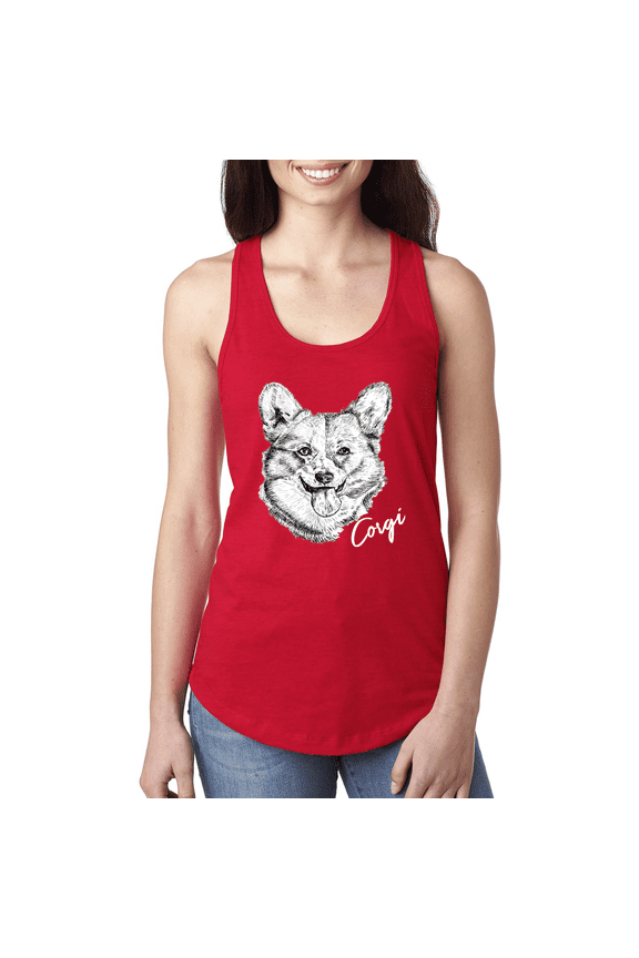 Cute Corgi Dog Lover Pet Owner Animal Lover Ladies Racerback Tank Top