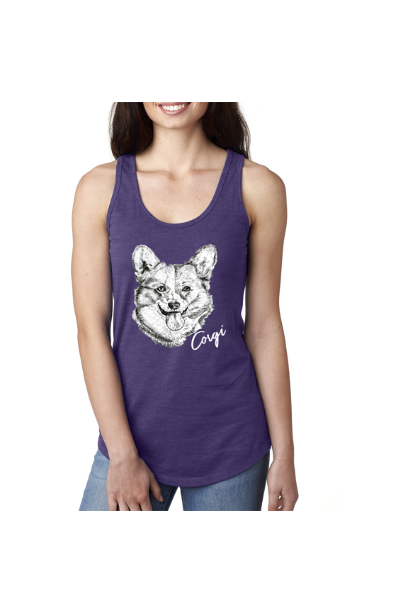 Cute Corgi Dog Lover Pet Owner Animal Lover Ladies Racerback Tank Top