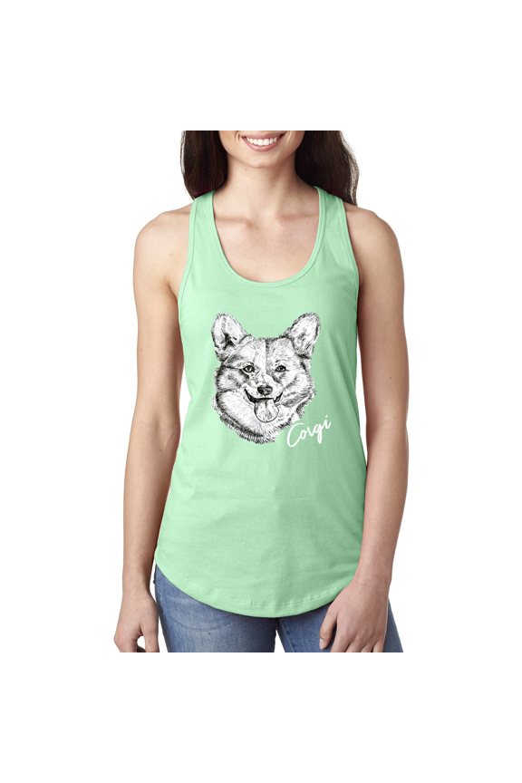 Cute Corgi Dog Lover Pet Owner Animal Lover Ladies Racerback Tank Top