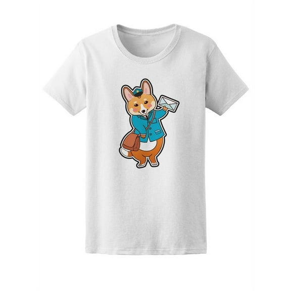 Cute Corgi Dog With Letters T-Shirt Women -Image by Shutterstock, Female x-Large