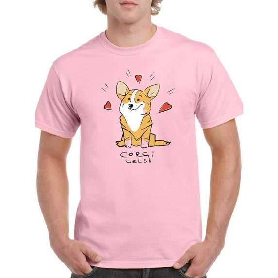 Cute Corgi Doodle T-Shirt Men -Image by Shutterstock, Male 4X-Large