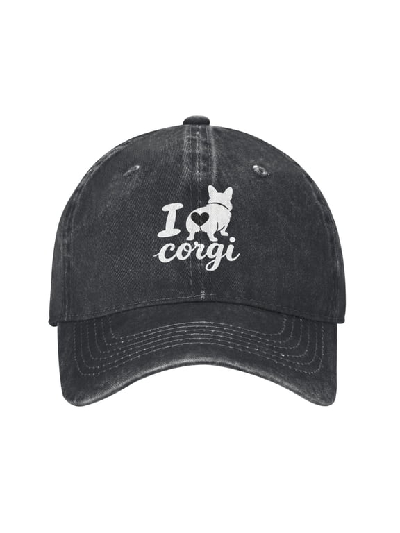 Cute Corgi Hat Denim Breathable Stylish Dog Baseball Cap Corgi Gifts for Corgi Lovers Women Mom Men