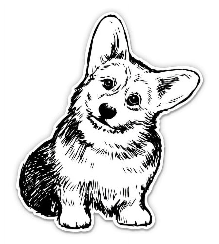 Cute Corgi Ink Drawing - 5\, image size:900x1000