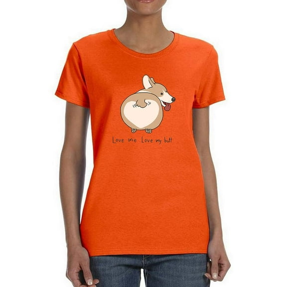 Cute Corgi Love Me   T-Shirt Women -Image by Shutterstock, Female Large