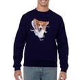 thumbnail image 1 of Cute Corgi Peeking Through Sweatshirt Men -Image by Shutterstock, Male Small, 1 of 4