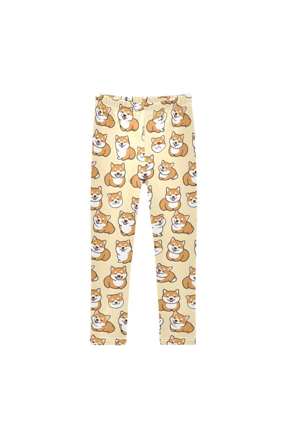Cute Corgi Printed Leggings Yoga Pants for in 4t to 10t