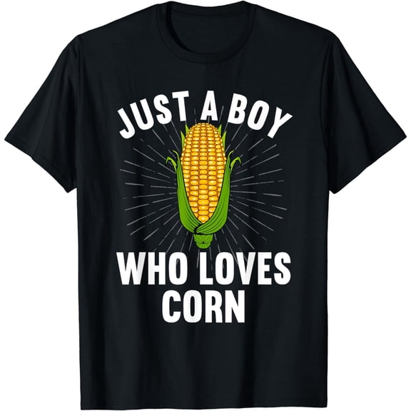 Cute Corn Art For Boys Kids Men Corn On The Cob Farmers Food T-Shirt