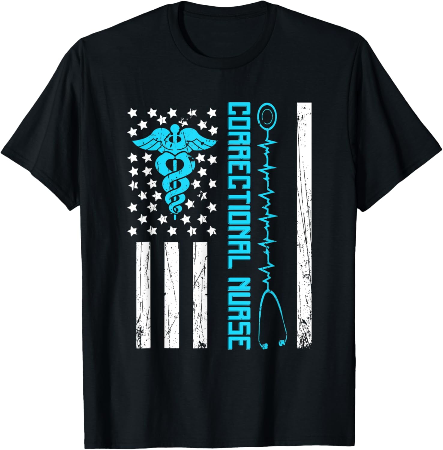 Cute Correctional Nurse Us Flag Nursing Healthcare Nurses T-Shirt ...