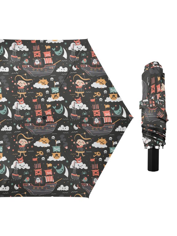 Cute Corsair Cloud Pirate Compact Sun Umbrella Windproof Travel Umbrellas for Rain Strong Portable UV Protection