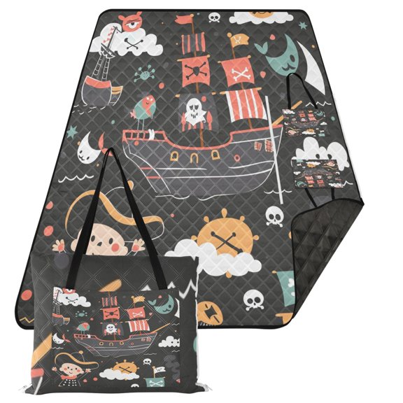 Cute Corsair Cloud Pirate Extra Large Picnic Beach Blanket Waterproof Sand Proof Portable Outdoor Mat 80x118