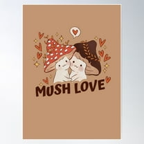 Cute Cottage Core Mushroom Valentine - Fairycore Poster Wall Art, Modern Wall Decor For Living Room Bedroom, 8x12 UNFRAMED