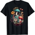 thumbnail image 1 of Cute Cottagecore Floral Mushroom Aesthetic Girls Graphic T-Shirt, 1 of 4