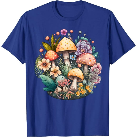 Cute Cottagecore Floral mushroom Aesthetic Graphic Unisex T-Shirt for Men Women Kids Toddler