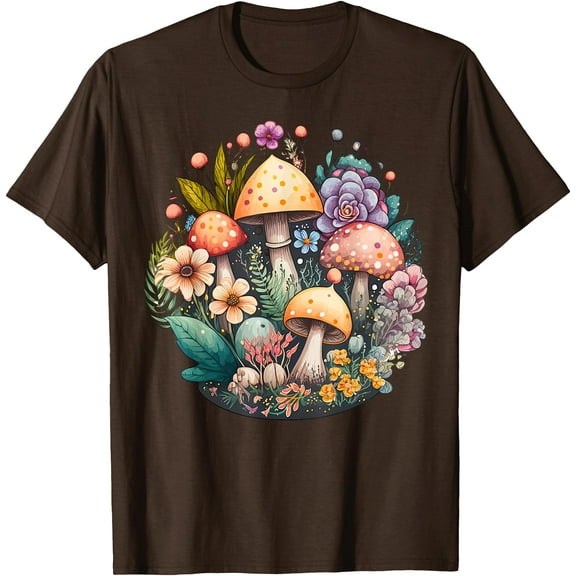 Cute Cottagecore Floral mushroom Aesthetic Graphic Unisex T-Shirt for Men Women Kids Toddler