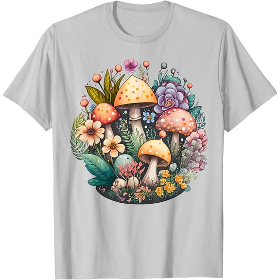Cute Cottagecore Floral mushroom Aesthetic Graphic Unisex T-Shirt for Men Women Kids Toddler