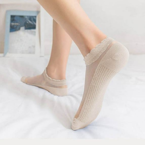 Cute Cotton Socks for Women, Women's Solid Color Shallow Mouth Socks Ventilate Sweat Absorbing Socks New Cotton Cozy Casual Socks for Women Style B-87 Khaki One Size