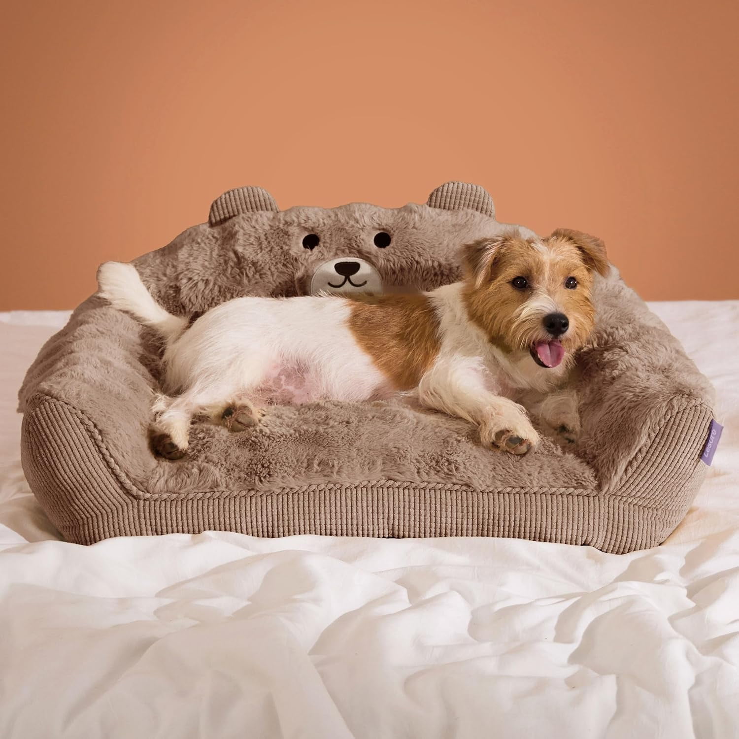 Cute Couch for Pets - Fluffy Bear Design for Small Bed, Supportive ...