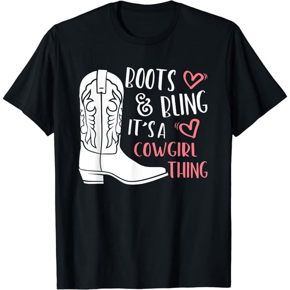 Cute Country Girl Boots Bling it's a cowgirl thing T-Shirt