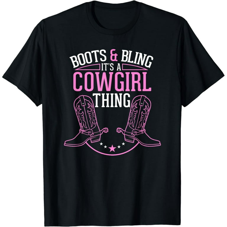 Boots & Bling Country Thing Cowgirl Distressed T-Shirt Boots & Bling Country Thing Cowgirl Distressed T-Shirt