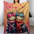thumbnail image 1 of Cute Couple Dog Kids Throw Blanket, Valentine's Romantic Bed Blanket for Couple ,Cartoon Puppy Cat Animal Pet Fleece Blanket,Red Pink Fuzzy Blanket,, 1 of 6