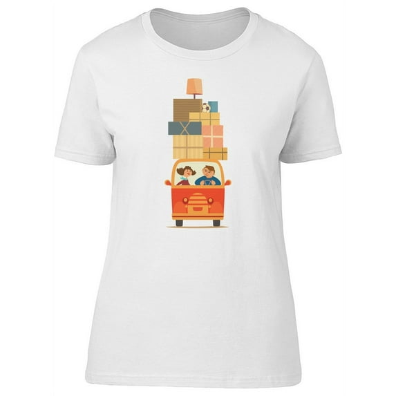 Cute Couple Moving Home T-Shirt Women -Image by Shutterstock, Female Medium